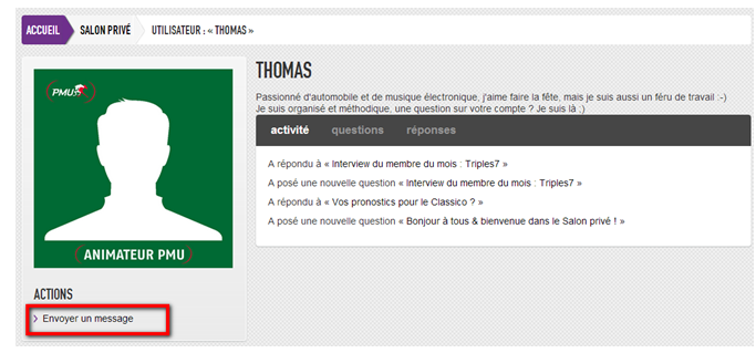 Envoyer un message