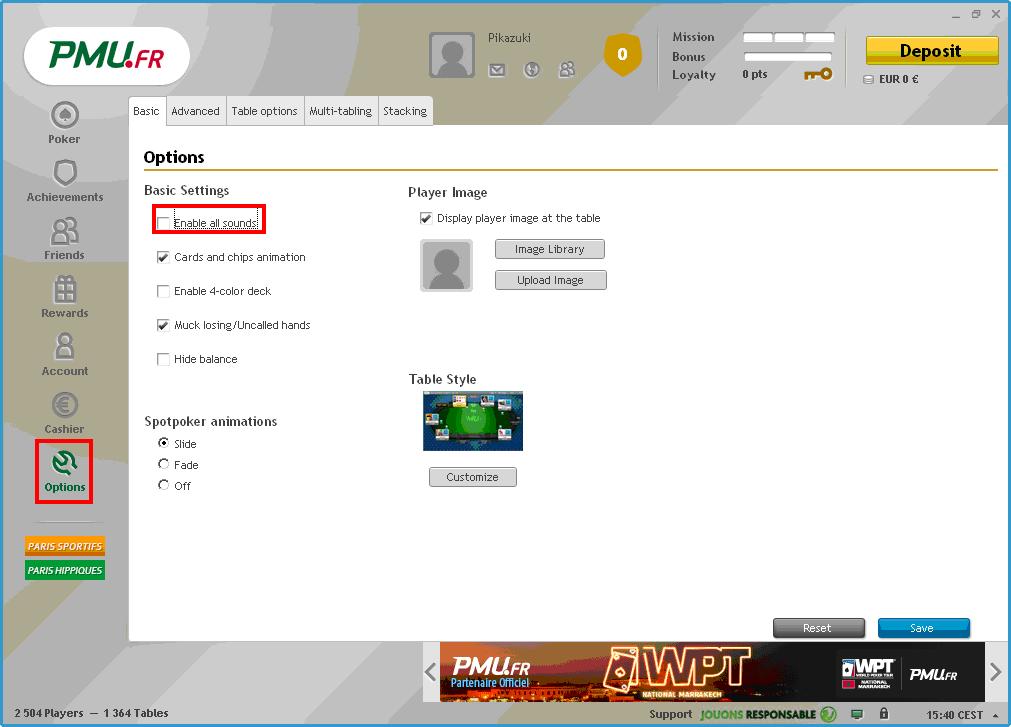 Options PMU Poker