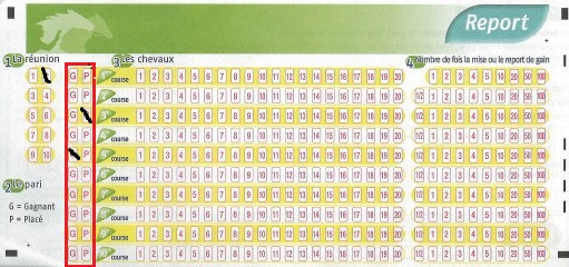 ticket report gagnant/placé