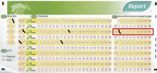 ticket report nombre de fois la mise