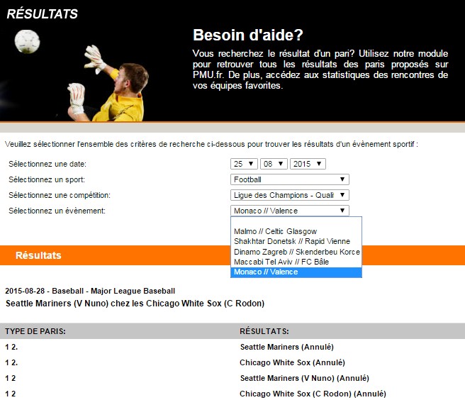 Menus déroulants