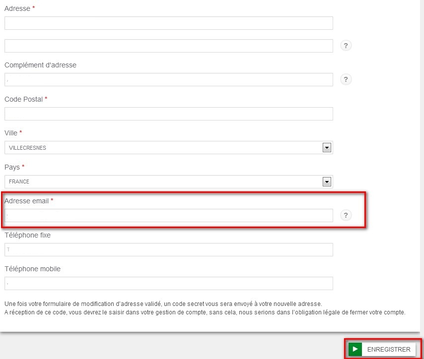 Adresse mail