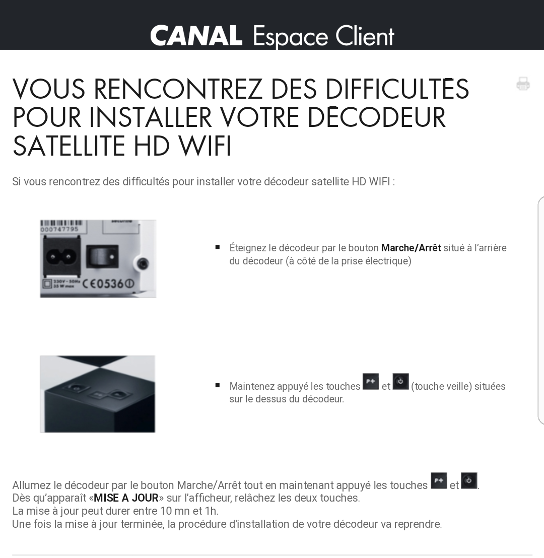 Decodeur Canalsat Bloque Sur Mise A Jour
