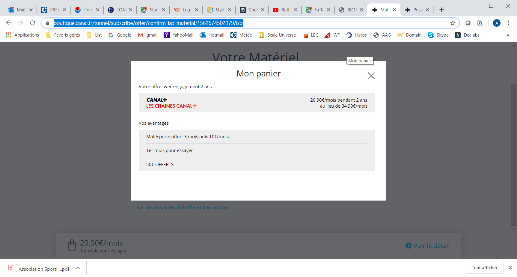 Freebox Activation De Votre Abonnement En Cours Détail de l'offre d'abonnement "Chaines Canal+" à 20,90€ par mois